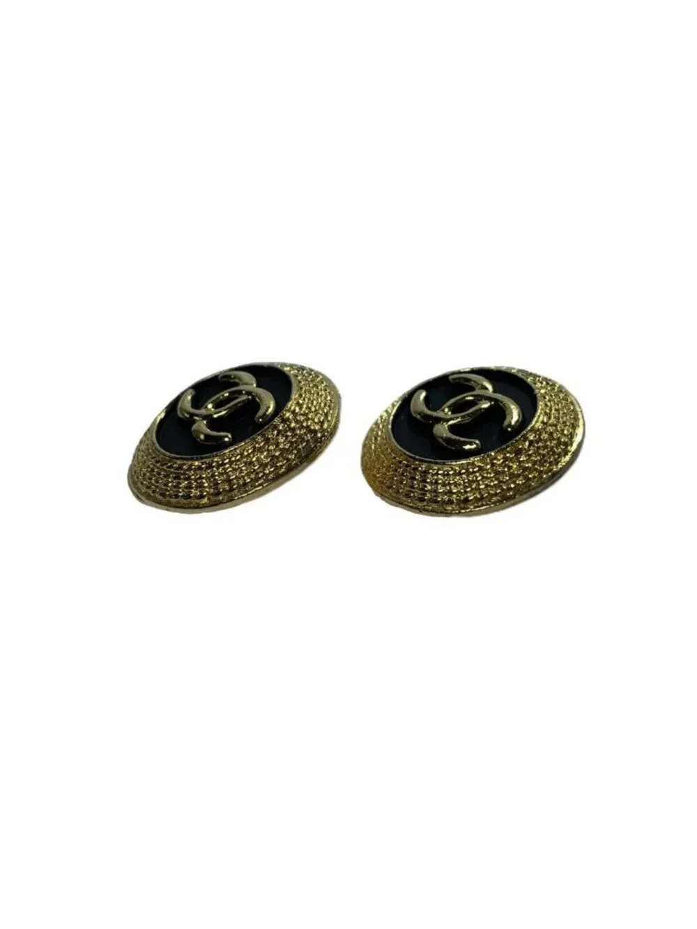 Chanel CC Logo Clip on Vintage Earrings